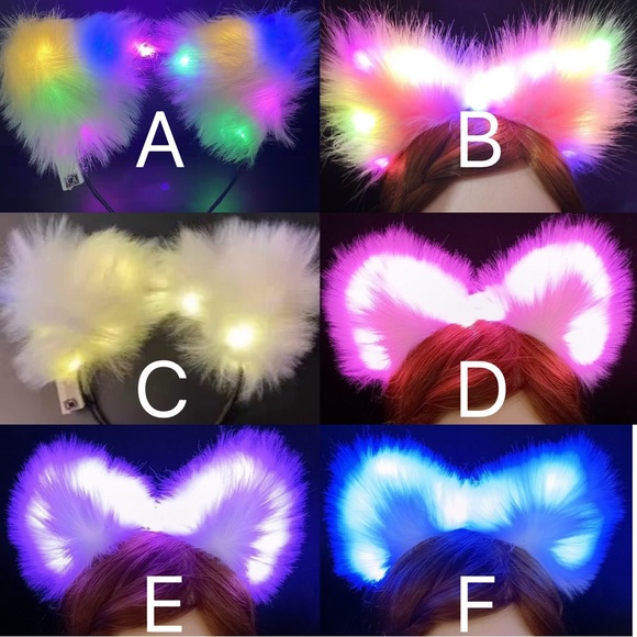 LED Faux Fur Fox Ears - Picture 1 of 10